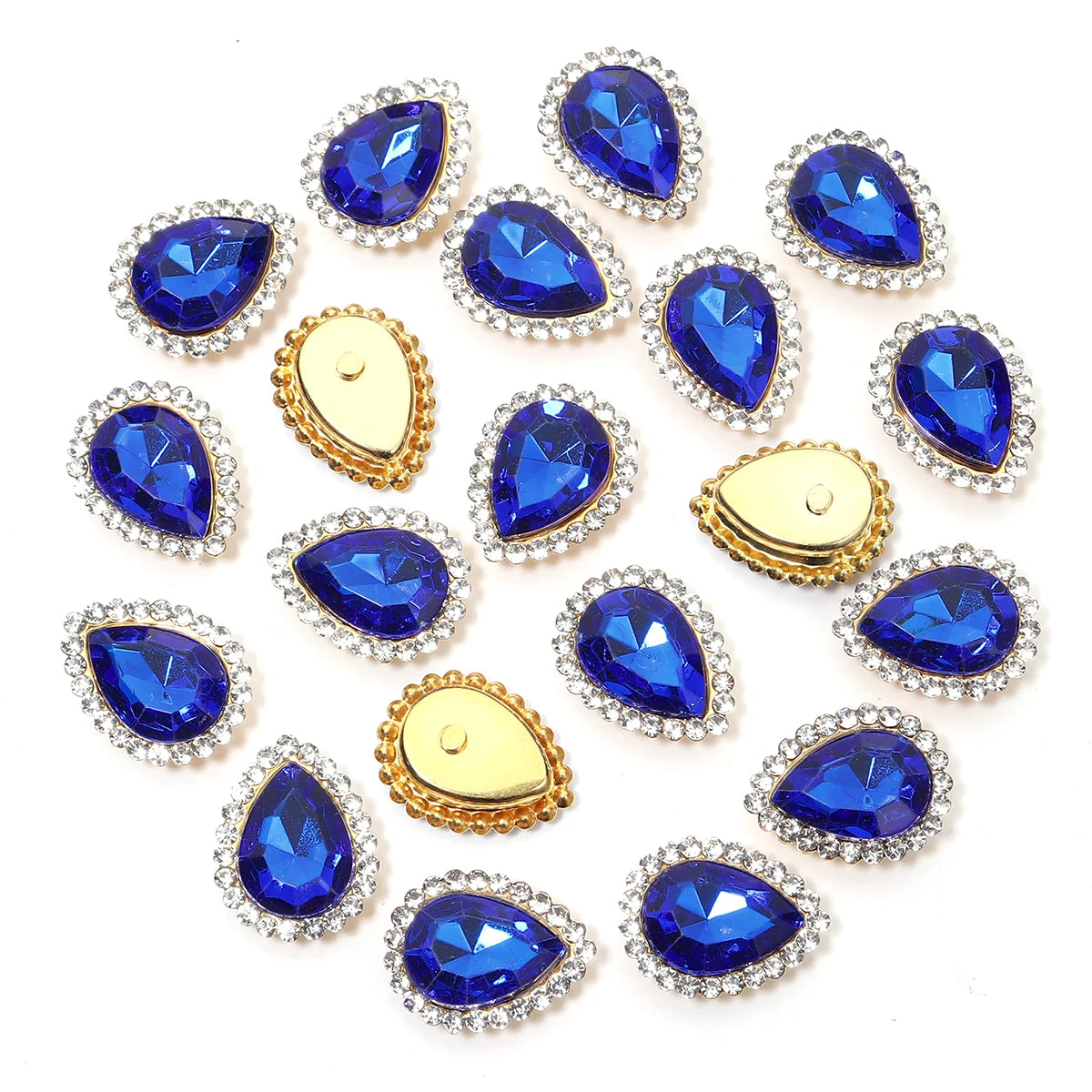 14x18mm, Sunflower Sewing Claw Rhinestones, Crystals Glass Beads, Buttons Stones, Sew On Rhinestone for Clothes, Sewing Accessories