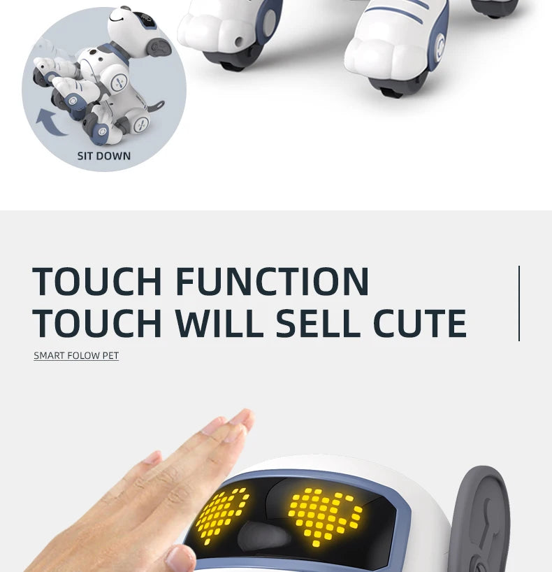 Intelligent Remote Control Robot Dog Electronic Stunt Voice Command Programmable Touch-sense Music Song Children's Toys for Boys