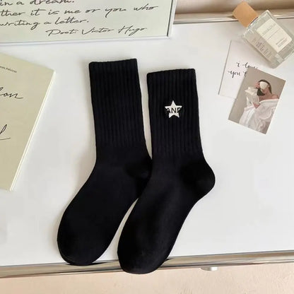 Cotton Women's Socks Frilly Ruffle Socks Spring Summer Casual Ankle Short Boat Socks Loose Knit Solid Color Mid-Calf Socks