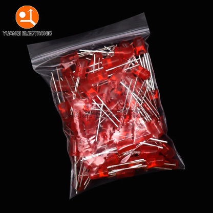 5mm LED Diode, F5 Assorted Kit, White Green Red Blue Yellow Orange Pink Purple Warm White, DIY Light Emitting Diode