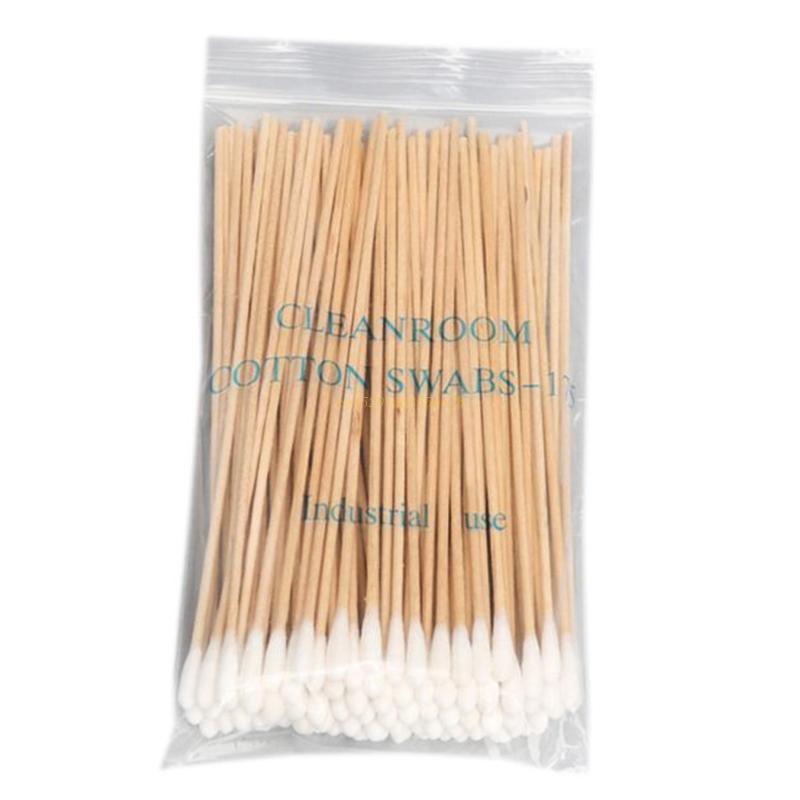100/200Pcs, Swabs, 6'' Long Wood Handle Sturdy Cotton Applicator, Swab Q-tip, Natural Cotton Swabs