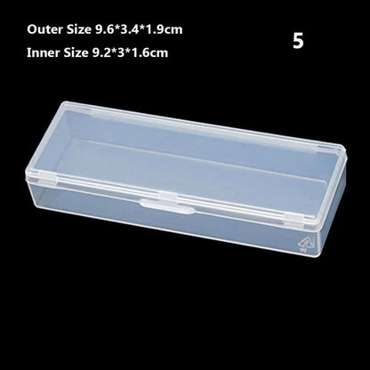 Various Shapes Plastic Transparent Storage Box, Small Items Sundries Organizer Case, Jewelry Earrings Rings Beads Container Tools