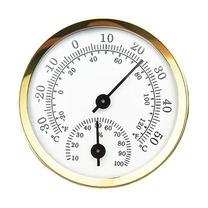 Mini Thermo-Hygrometer Analog Indoor Hygrometer Temperature and Humidity Meter Battery Free Diameter 58MM