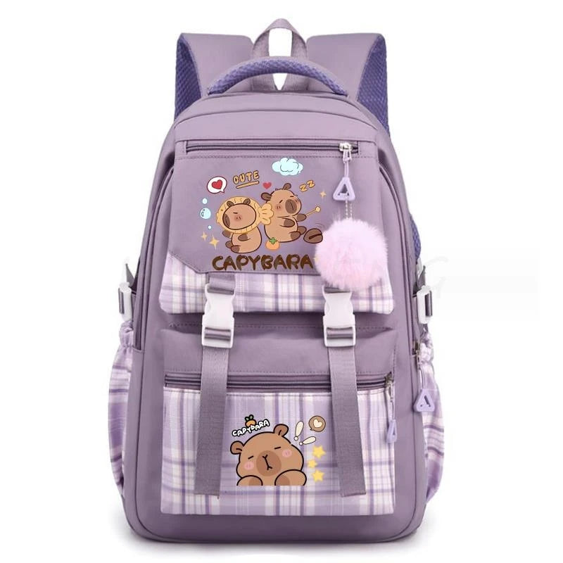 Backpack Lovely Capybara Print Women Laptop Computer Large Capacity School Backpacks for Girls Teenage Packsack 4 Color Gift