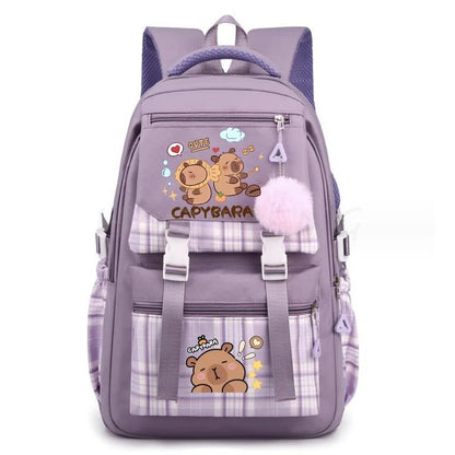 Backpack Lovely Capybara Print Women Laptop Computer Large Capacity School Backpacks for Girls Teenage Packsack 4 Color Gift