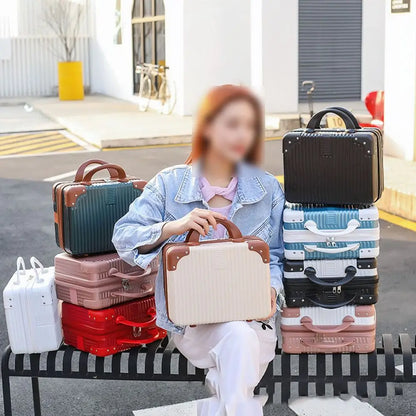 14-inch Lightweight Mini Travel Suitcase Cosmetic Box Waterproof Hand Luggage Organizer Makeup Case Portable Small Boarding Case