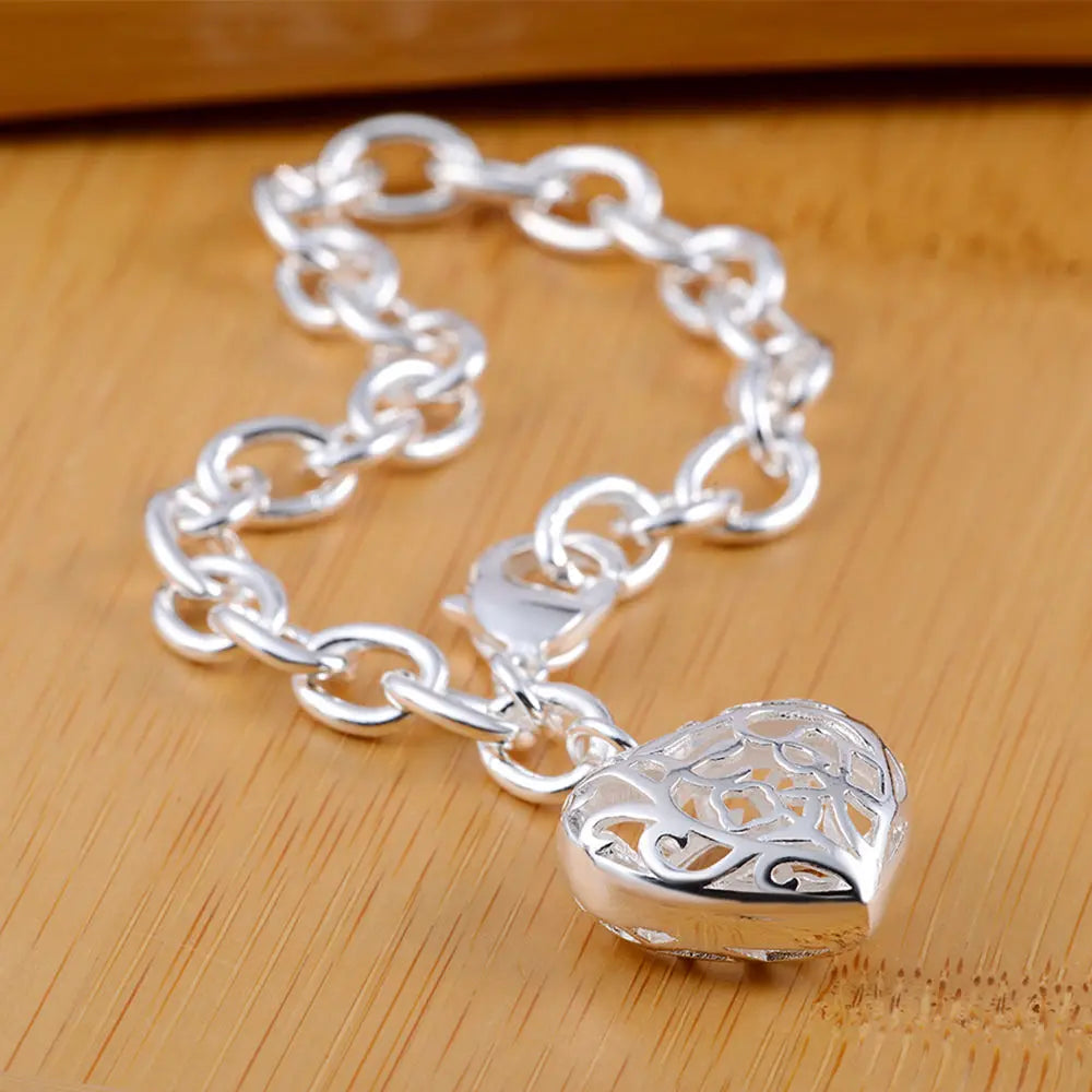Fashion charm 925 Sterling Silver Bracelet for man woman, Twisted rope chain fine jewelry, Wedding party Christmas gift