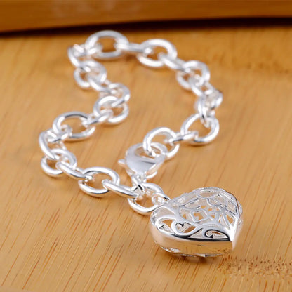 Fashion charm 925 Sterling Silver Bracelet for man woman, Twisted rope chain fine jewelry, Wedding party Christmas gift