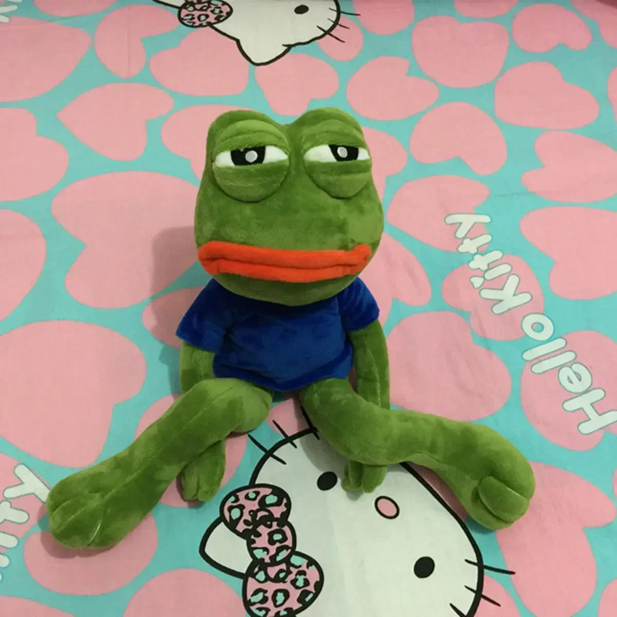 45cm Sad Frog Plush Toy Soft Stuffed Pillow Magic Expression Pepe The Sad Frog Animal Plush Doll Birthday Gifts for Kids Girl