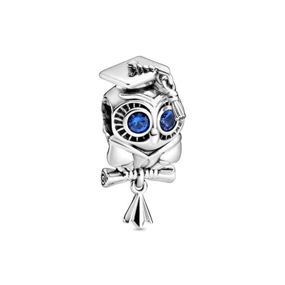 Nuevo colgante de plata 925 compatible con pulsera original, joyas para mujer, serie azul, colgante de pulpo, delfín, búho, camaleón