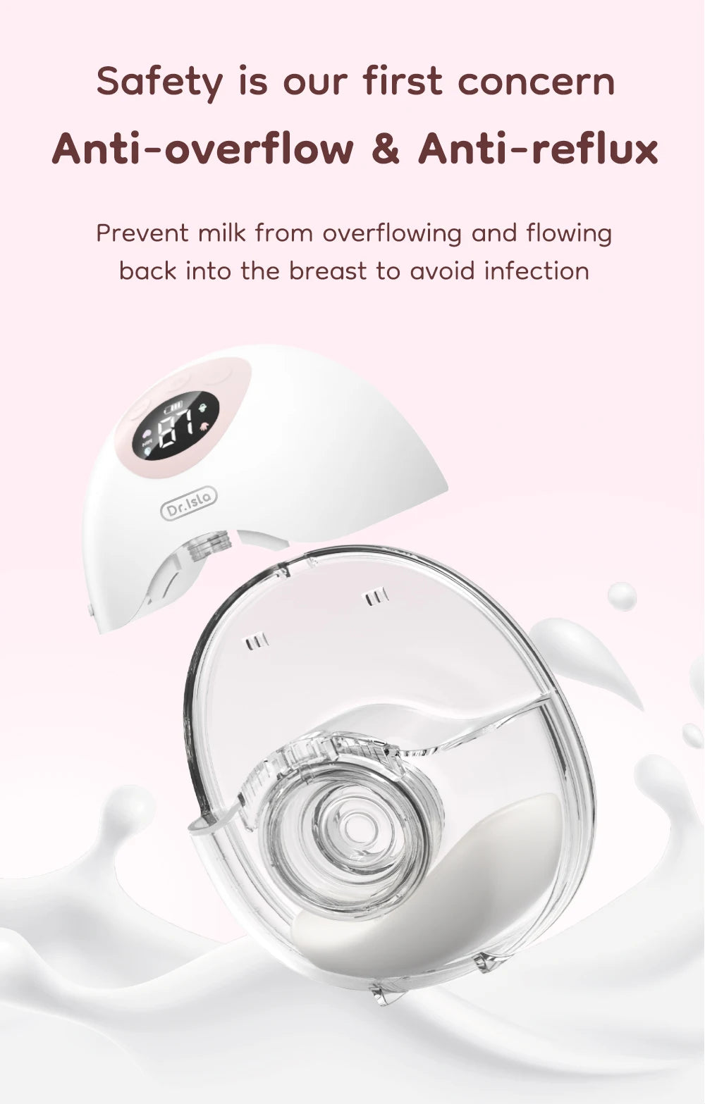 MAMIJOY Wearable Electric Breast Pump 4 Modes 36 Suction Levels Hands Free 35dB Low Noise Breast Pumps Breastfeeding EB50＆EB50D