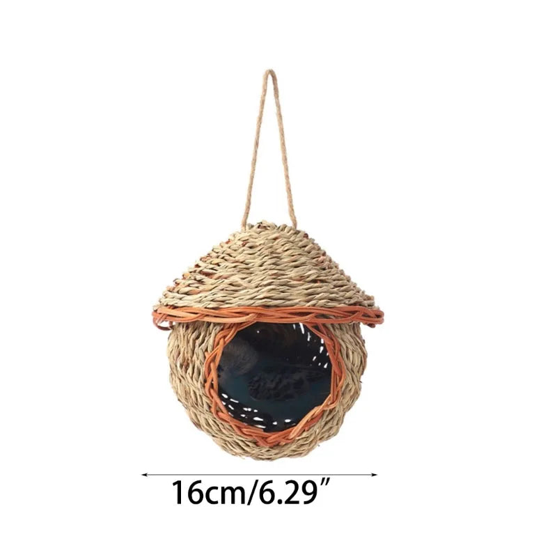 17 Styles Birds Nest Bird Cage Natural Grass Egg Cage Bird House Outdoor Decorative Woven Hanging Parrot Nest Houses Pet Bedroom