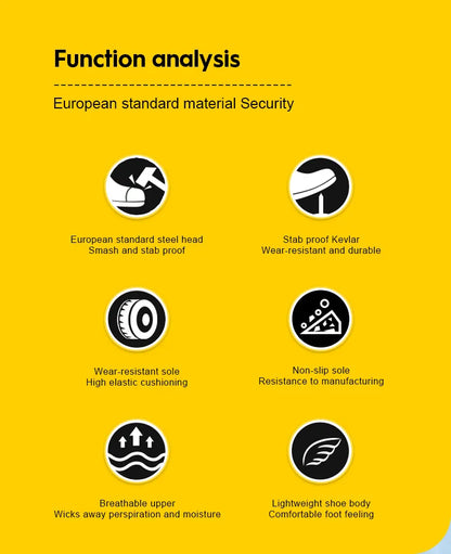Men Rotating Button Safety Shoes, Steel Toe Work Sneakers, Indestructible Shoes, Puncture-Proof Work Boots, Air Cushion Safety Shoes