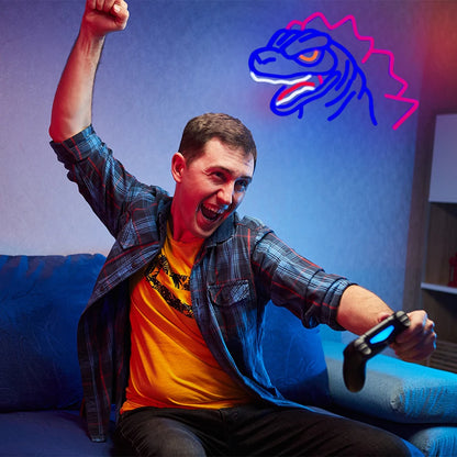 Anime Neon Sign, Dinosaurs Neon Sign, LED Neon Lights for Bedroom Wall Game Room, Party Decor for Kids Boys Man, Cave, Gifts