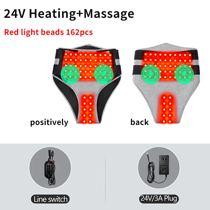 Red Light Heating Women's Underwear with Abdominal Massager Relieves Abdominal Pain Cold Uterus Menstrual Cramps Warm