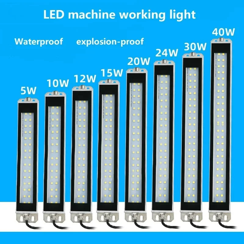 AC100-230V Workshop Lathe Working Lights Industrial CNC Machine Tool Work Light Waterproof Sewing Lighting Aluminum Alloy Lamps