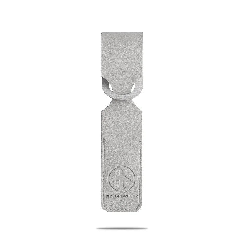 1Pc, PU Leather Luggage Tag, Creative Baggage Suitcase Identifier, ID Address Holder Boarding Tags, Portable Label Travel Accessories