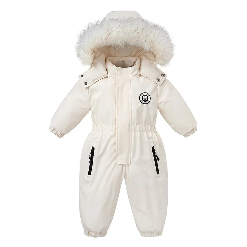 -30 Winter Ski Suit Plus Velvet Baby Jumpsuit Boy Overalls Warm Kids toddler girl Clothes Children Clothing coat infant overcoat
