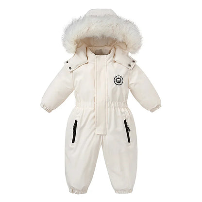 -30 Winter Ski Suit Plus Velvet Baby Jumpsuit Boy Overalls Warm Kids toddler girl Clothes Children Clothing coat infant overcoat