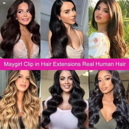 Clip In Hair Extensions Real Human Hair Color #4 Chocolate Brown Clip In Hair Extensions 8pcs Hair Natural Black Color 26 Inches