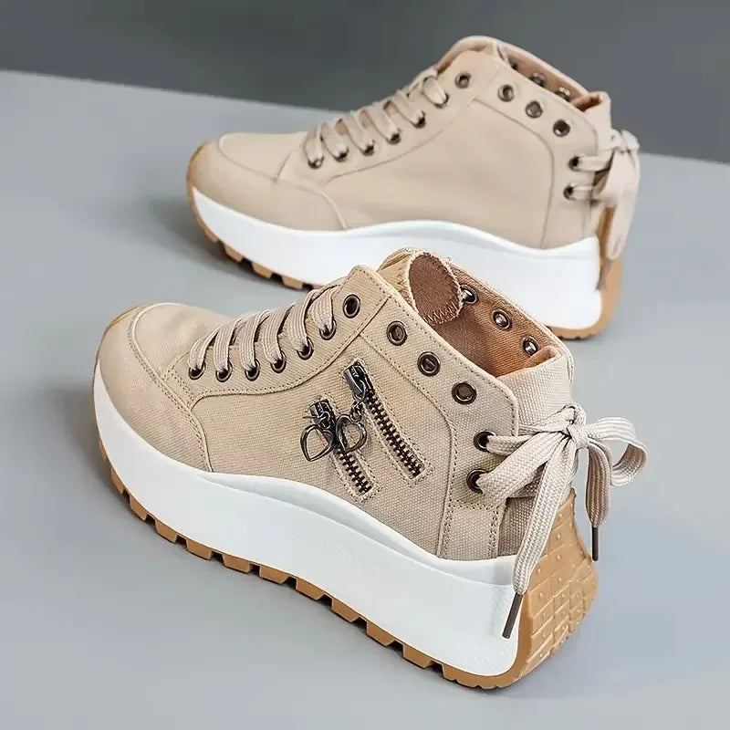 Designer Women Sneakers High Top Denim Canvas Shoes Female Girls Students Canvas Shoes for Women Lace Up Platform Sneakers