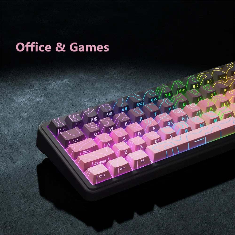 Contour 4.0 Side Engraved Keycap PBT Translucent 97 Key Gaming Mechanical Keyboard Key Cap White For Magnetic Switch F75 GMK87