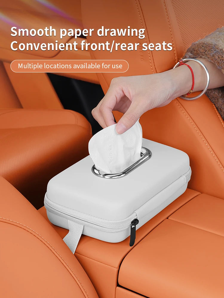 Car sun visor tissue box, seat back car mounted tissue box, car mounted armrest box, high-end storage decoration sanitary paper box