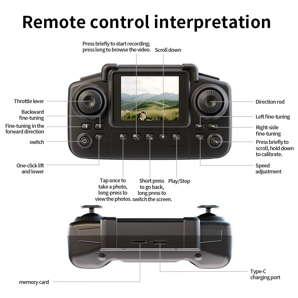 Lenovo E69 Drone HD Dual 8K Camera Optical Flow Aircraft Screen Control Aerial Brushless Photography Remote Control Aircraft