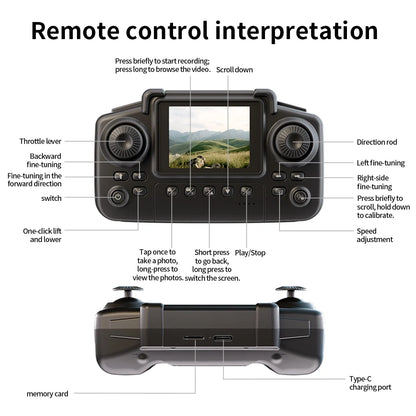 Lenovo E69 Drone HD Dual 8K Camera Optical Flow Aircraft Screen Control Aerial Brushless Photography Remote Control Aircraft