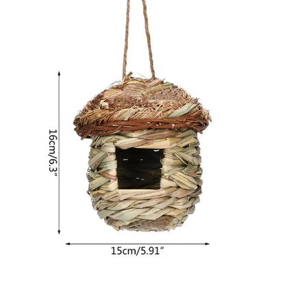 17 Styles Birds Nest Bird Cage Natural Grass Egg Cage Bird House Outdoor Decorative Woven Hanging Parrot Nest Houses Pet Bedroom