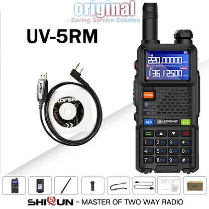 UV-5RM Baofeng Walkie Talkie 3800mAh Battery USB-C Charger 14.5W UHF VHF Wireless Copy Frequency 999CH FM Ham Radio Update UV-5RH