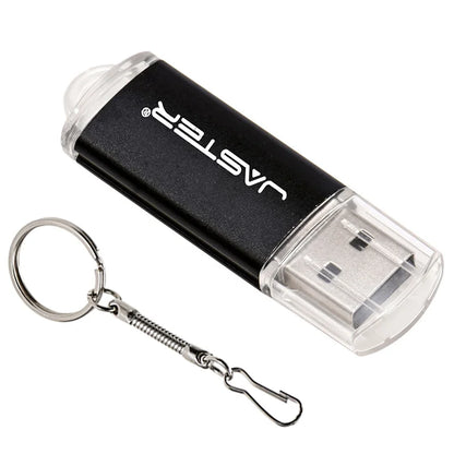 JASTER High-speed USB 2.0 Flash Drive Mini Plastic Pendrive 128MB 4GB 16GB 32GB 64GB 128GB with Keychain Memory Stick Pen Drive