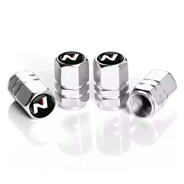 4Pcs Car Wheel Tire Valve Caps Air Stem Covers For N Line Sonata Tucson Azera Elantra Veloster Kona Santa Accessories