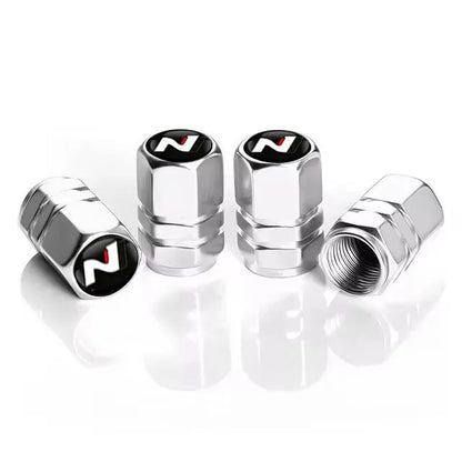4Pcs Car Wheel Tire Valve Caps Air Stem Covers For N Line Sonata Tucson Azera Elantra Veloster Kona Santa Accessories
