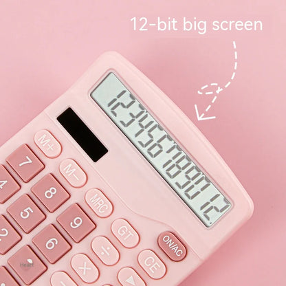 12-Digit Electronic Calculator Solar Calculator Dual Power Supply Calculator for Home Office School Financial Accounting Tools