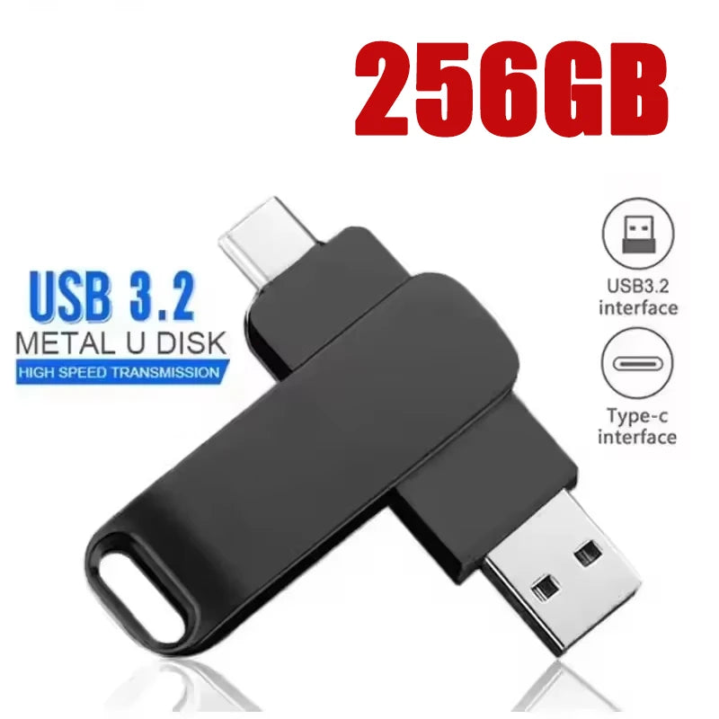 With Metal Pendrive USB Drives Type-C Memoria For Xiaomi 512GB High Speed WaterProof 256GB USB 3.2 Flash Drives U Disk USB Stick