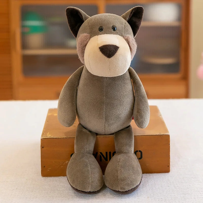 Stuffed Plush Animal Toys Soft Dolls Jungle Lion Elephant Tiger Dog Fox Monkey Deer Children Gift Kawaii Baby Kids Hobby Toys