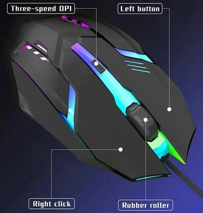 Latest High-Quality Ergonomic Gaming Mouse for Desktop and Laptop Computers, 4-Button USB RGB Backlit Mouse