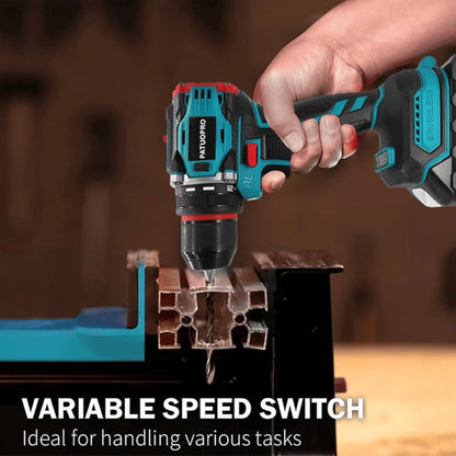 10mm Cordless Brushless Electric Drill, 2-Speed Metal Chuck Screwdriver, Home DIY Tool For Makita 18V Battery (No Battery), PATUOPRO