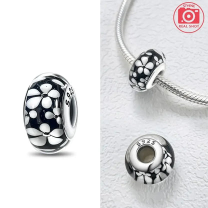 Silver 925 Colorful Flower Series Murano Glass Beads Charm Fit Original Bracelet Murano Glass DIY for Women Jewelry Gift