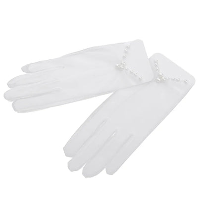 Sexy Transparent Black White Mesh Tulle Glove, Spring Summer Thin Short Glove, Party Dancing Dress Wedding Glove, Lolita New