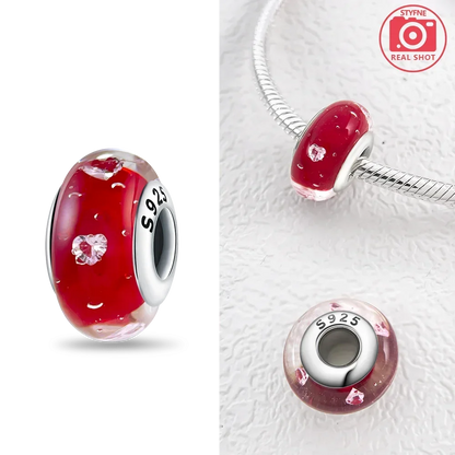 Silver 925 Colorful Flower Series Murano Glass Beads Charm Fit Original Bracelet Murano Glass DIY for Women Jewelry Gift