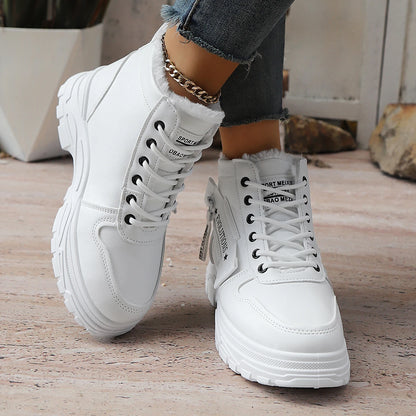 Women Sneakers Autumn Winter Fashion Sneakers Waterproof Height Increased Snow Boots Warm High Top Platform Sports Shoes Women