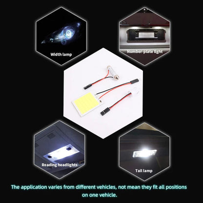 10/1 PCS 48 SMD T10 4W 12V COB Car Interior Panel LED Lights White Lamp Bulb Car Dome Reading Trunk Lamps