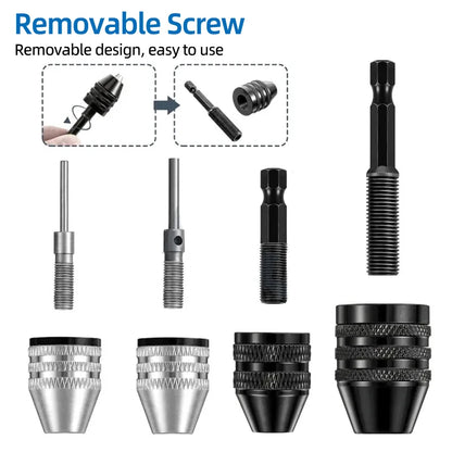 1Pc 1.5-10mm OR 0.8-10mm 1/4" Hex Shank Drill Chuck Keyless Drilling Quick Change Bit Adapter Converter Woodworking Power Tool