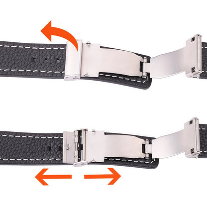 Soft Genuine Leather Smart Watch Band, 18 20 22 24mm, Women Men, Cowhide Strap, Quick Release Watchband