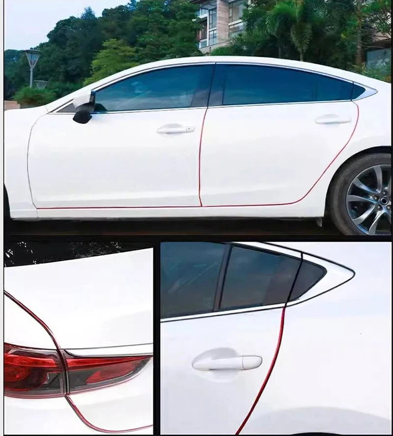 2/5/10M Car Door Edge Scratch Protector DIY Trim Strips Guard Cover Strip Roll Chrome Styling Moulding Trim Strip