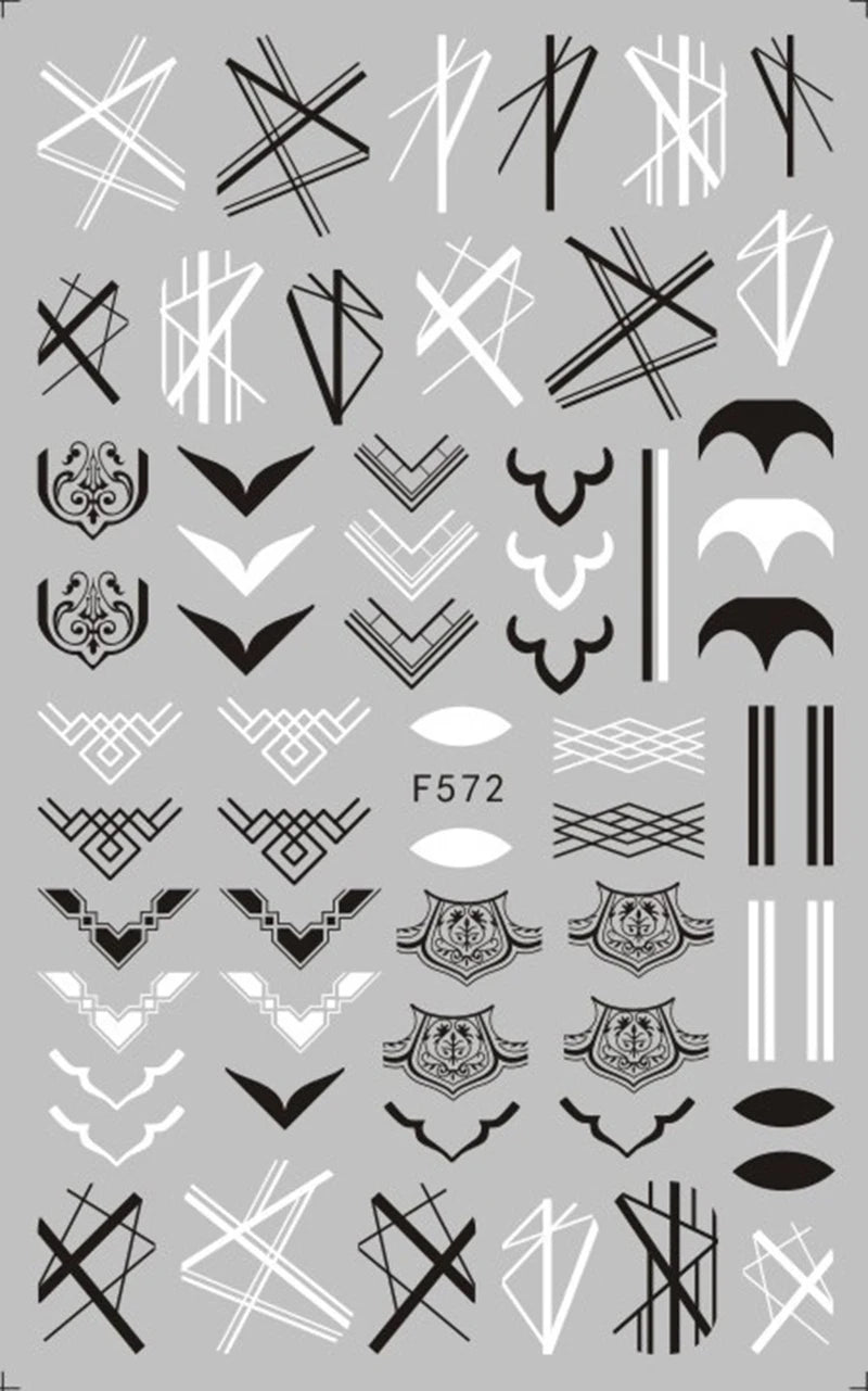 3d Nail Art Decals Tropical Palm Leaves Flowers Laces Faces Adhesive Sliders Nail Stickers Decoration For Nail Manicure