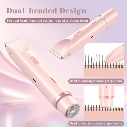 Waterproof Rechargeable Electric Shaver, Mini Women Bikini Trimmer, Body Hair Remover, Mini Double Headed Electric Epilator