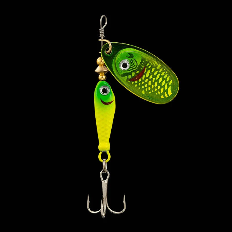 Rotating Metal Spinner Fishing Lures 9.1g 7cm Rotating Sequin Artificial Hard Baits Crap Bass Pike Treble Hook Fishing Tackle